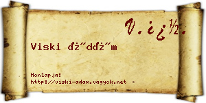 Viski Ádám névjegykártya